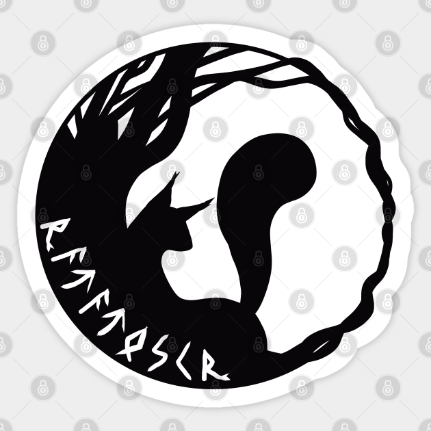 Ratatoskr, Yggdrasil's Squirrel Mythology Sticker TeePublic